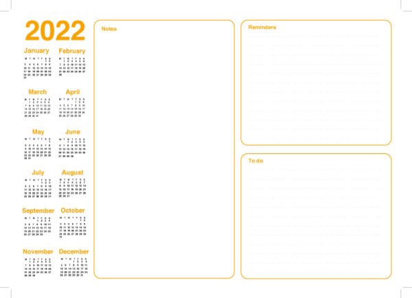 Orange Desk Planner A3