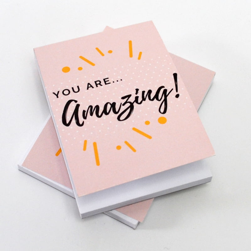  Pink Glued Notepad with You Are Amazing Text