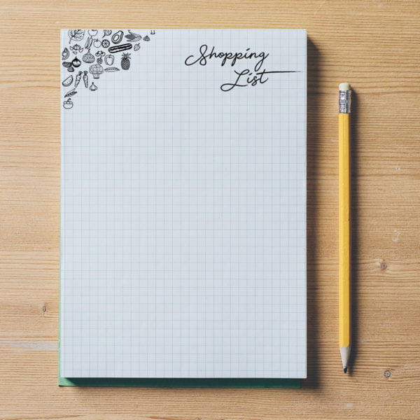 cute grid lined pad for shopping list