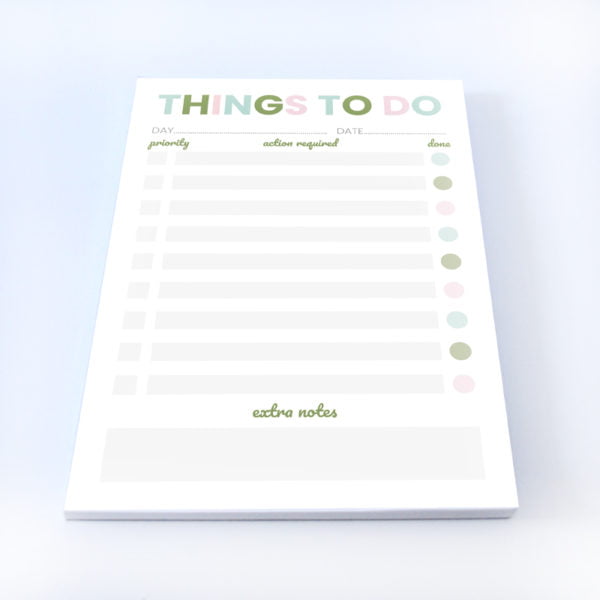 thing to do pad with pastel colours